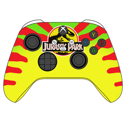 Custom Airbrush Painted Xbox Series X Controller – Retro Dinosaur Inspired Design - Xbox Series X, Series S, Xbox One, and Windows PCs - Retro dinosaur-inspired theme