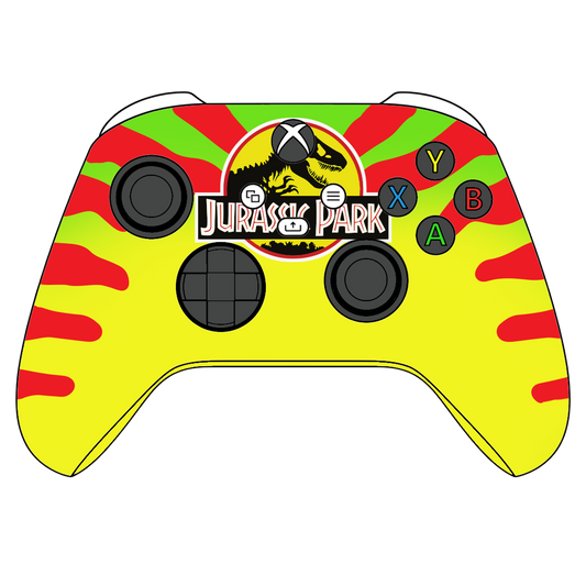 Custom Airbrush Painted Xbox Series X Controller – Retro Dinosaur Inspired Design - Xbox Series X, Series S, Xbox One, and Windows PCs - Retro dinosaur-inspired theme