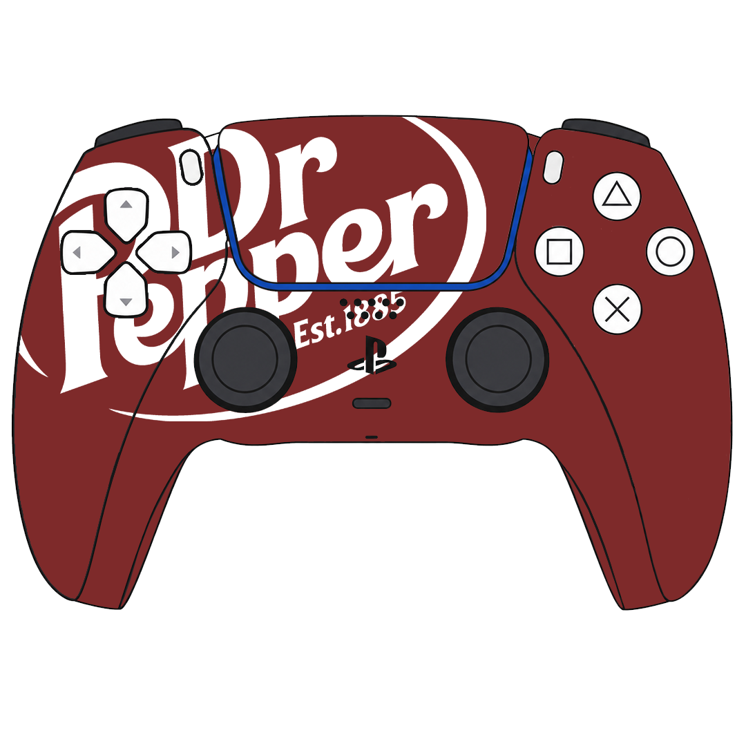 Custom Airbrush Painted Sony PlayStation 5 PS5 - Dr. Pepper Soda Pop Texas Big Gulp Maroon Burgundy 