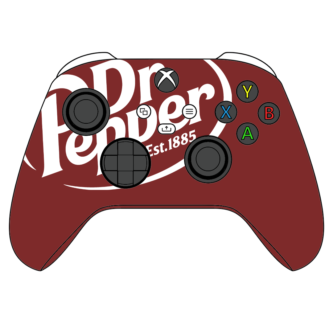 Custom Airbrush Painted Controller Microsoft Xbox Series X  XSX One - Dr. Pepper Soda Pop Texas Big Gulp Maroon Burgundy