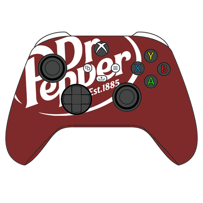 Custom Airbrush Painted Controller Microsoft Xbox Series X  XSX One - Dr. Pepper Soda Pop Texas Big Gulp Maroon Burgundy