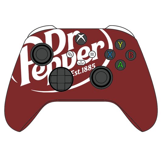 Custom Airbrush Painted Controller Microsoft Xbox Series X  XSX One - Dr. Pepper Soda Pop Texas Big Gulp Maroon Burgundy