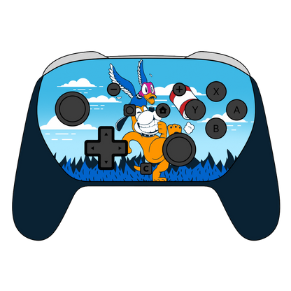 Custom Airbrush Painted Controller Nintendo Switch 2 Two - SSBU Smash Bros Anime Duck Hunt Dog Video Games Gaming