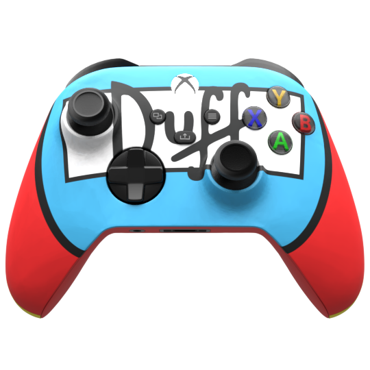 Custom Airbrush Controller Microsoft Xbox Series X - Xbox One S - Duff Man Simpsons Blue Red Beer