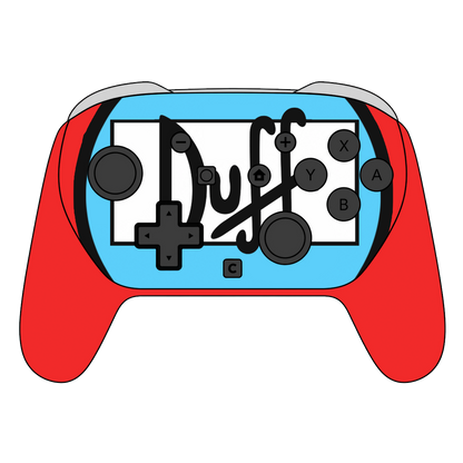 Custom Airbrush Painted Controller Nintendo Switch 2 Two - Duff Man Simpsons Blue Red Beer