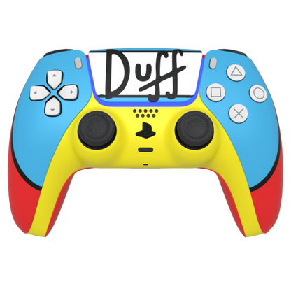 Custom Airbrush Painted Controller Sony PlayStation 5 PS5 -
 Duff Man Simpsons Blue Red Beer