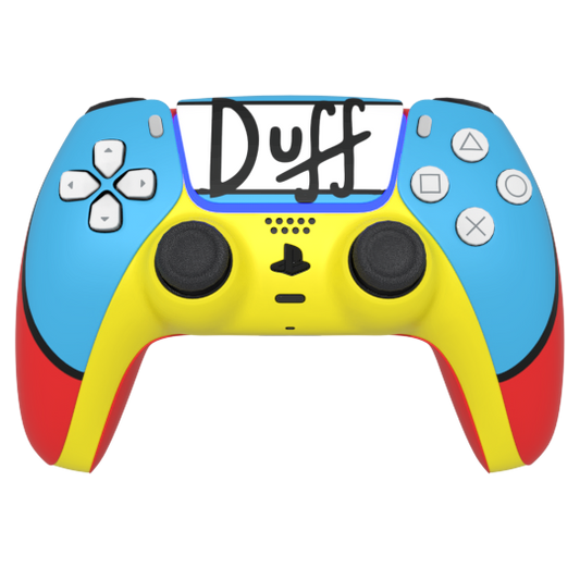 Custom Airbrush Painted Controller Sony PlayStation 5 PS5 -
 Duff Man Simpsons Blue Red Beer