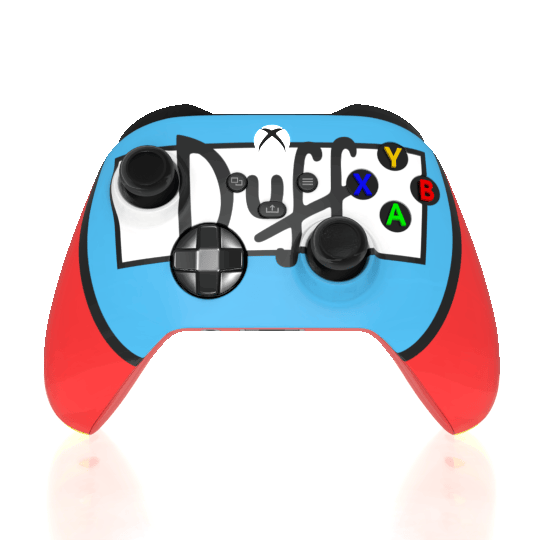 Custom Airbrush Controller Microsoft Xbox Series X - Xbox One S - Duff Man Simpsons Blue Red Beer
