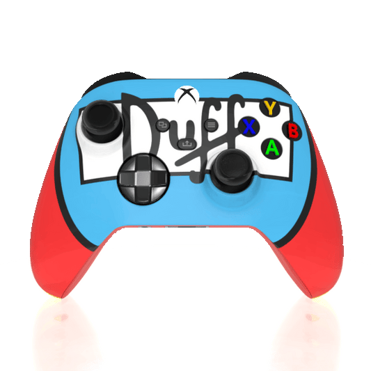 Custom Airbrush Controller Microsoft Xbox Series X - Xbox One S - Duff Man Simpsons Blue Red Beer
