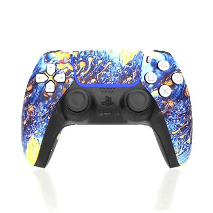 Custom Hydrodip Controller Sony Playstation 5 PS5 - Elegant Oils psychedelic