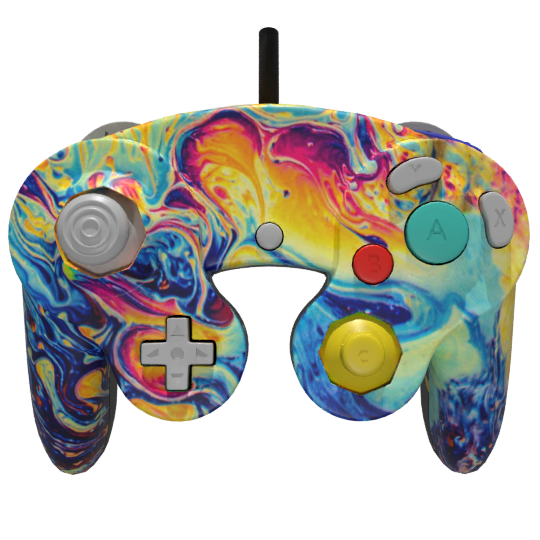 Custom Controller Nintendo Gamecube -Elegant Oils psychedelic