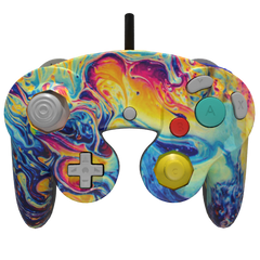 Custom Controller Nintendo Gamecube -Elegant Oils psychedelic