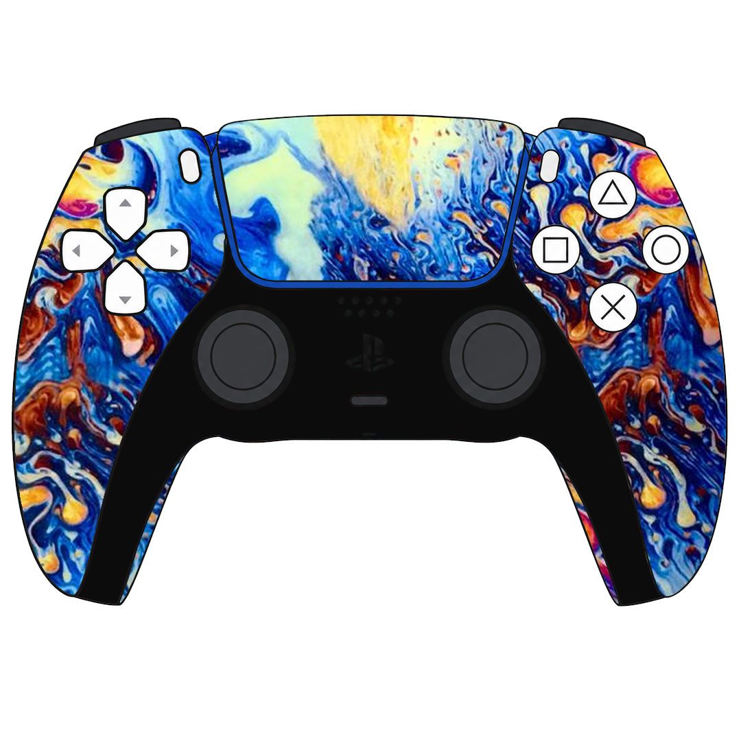 Custom Hydrodip Controller Sony Playstation 5 PS5 - Elegant Oils psychedelic