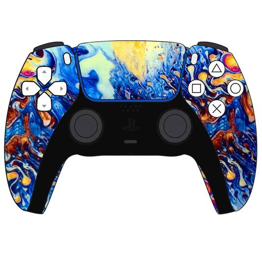 Custom Hydrodip Controller Sony Playstation 5 PS5 - Elegant Oils psychedelic