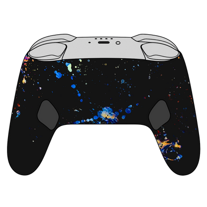 Custom Airbrush Painted Controller Nintendo Switch 2 Two - Elegant Oil Water Trippy Rainbow