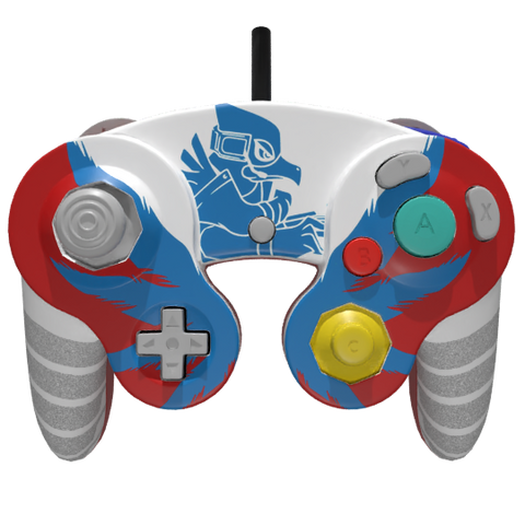 Custom Controller Nintendo Gamecube - Falco SSBU Star Fox Super Smash Bros. Ultimate Melee Brawl