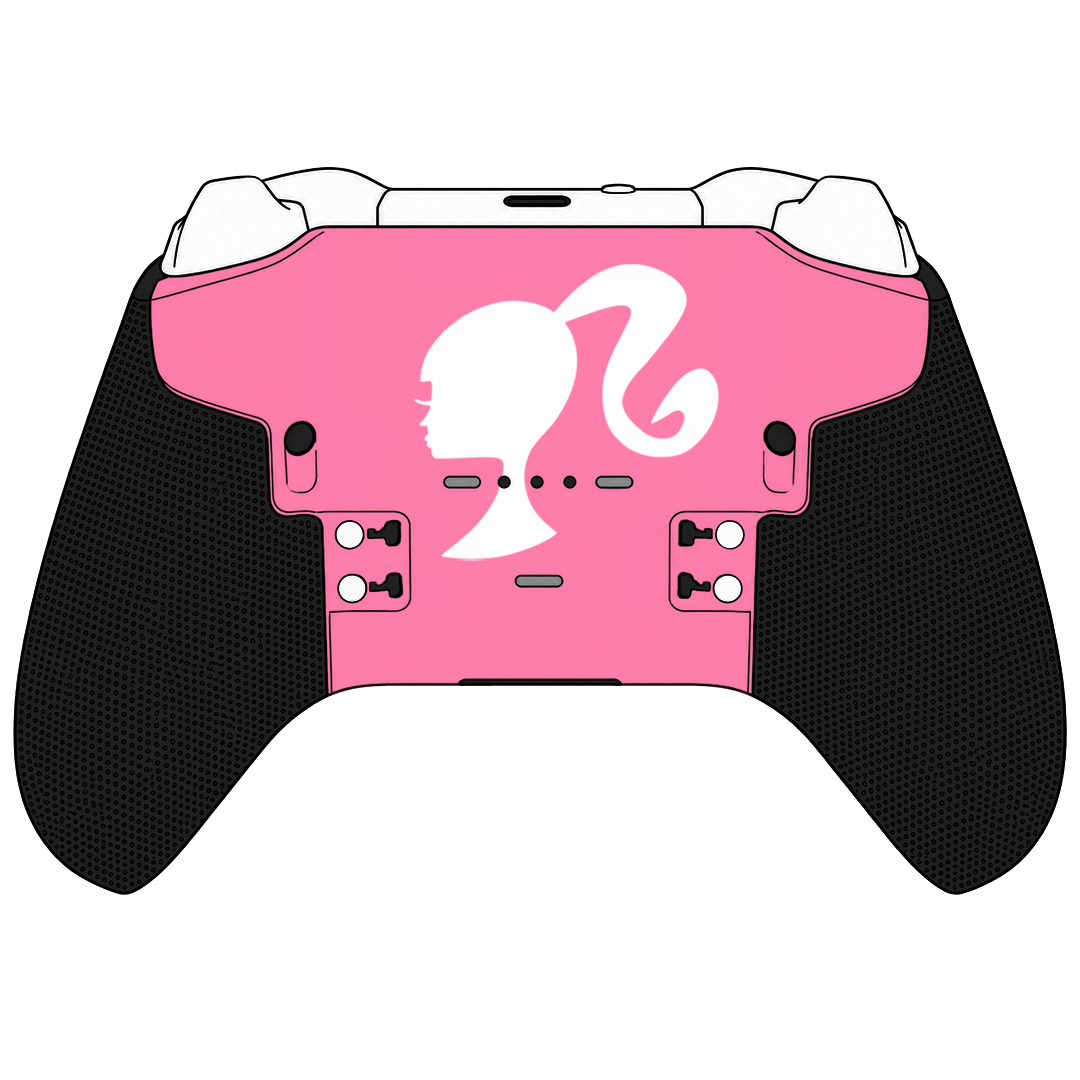 Custom Controller Microsoft Xbox One Series 2 Elite - Barbie Fantastic Plastic Doll Girl Power Pink Blue Flowers Cute Feminine Blonde