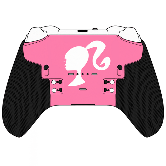 Custom Controller Microsoft Xbox One Series 2 Elite - Barbie Fantastic Plastic Doll Girl Power Pink Blue Flowers Cute Feminine Blonde