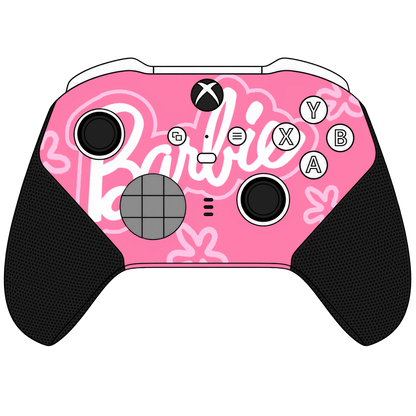 Custom Controller Microsoft Xbox One Series 2 Elite - Barbie Fantastic Plastic Doll Girl Power Pink Blue Flowers Cute Feminine Blonde