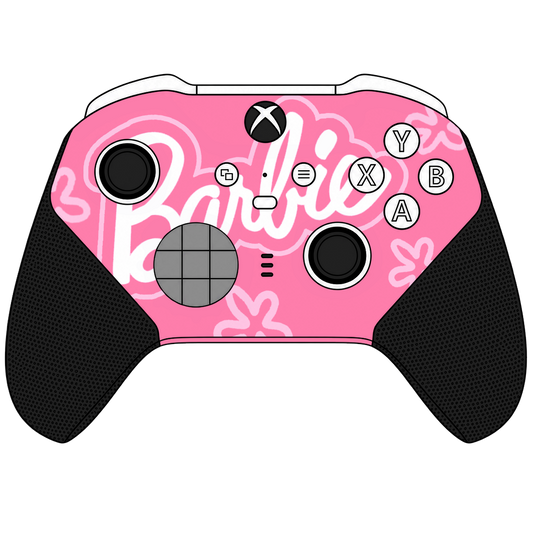Custom Controller Microsoft Xbox One Series 2 Elite - Barbie Fantastic Plastic Doll Girl Power Pink Blue Flowers Cute Feminine Blonde
