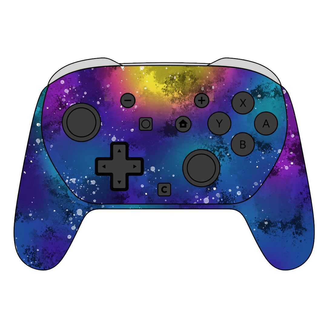 Custom Airbrush Painted Controller Nintendo Switch 2 Two - Galaxy Space Stars Universe