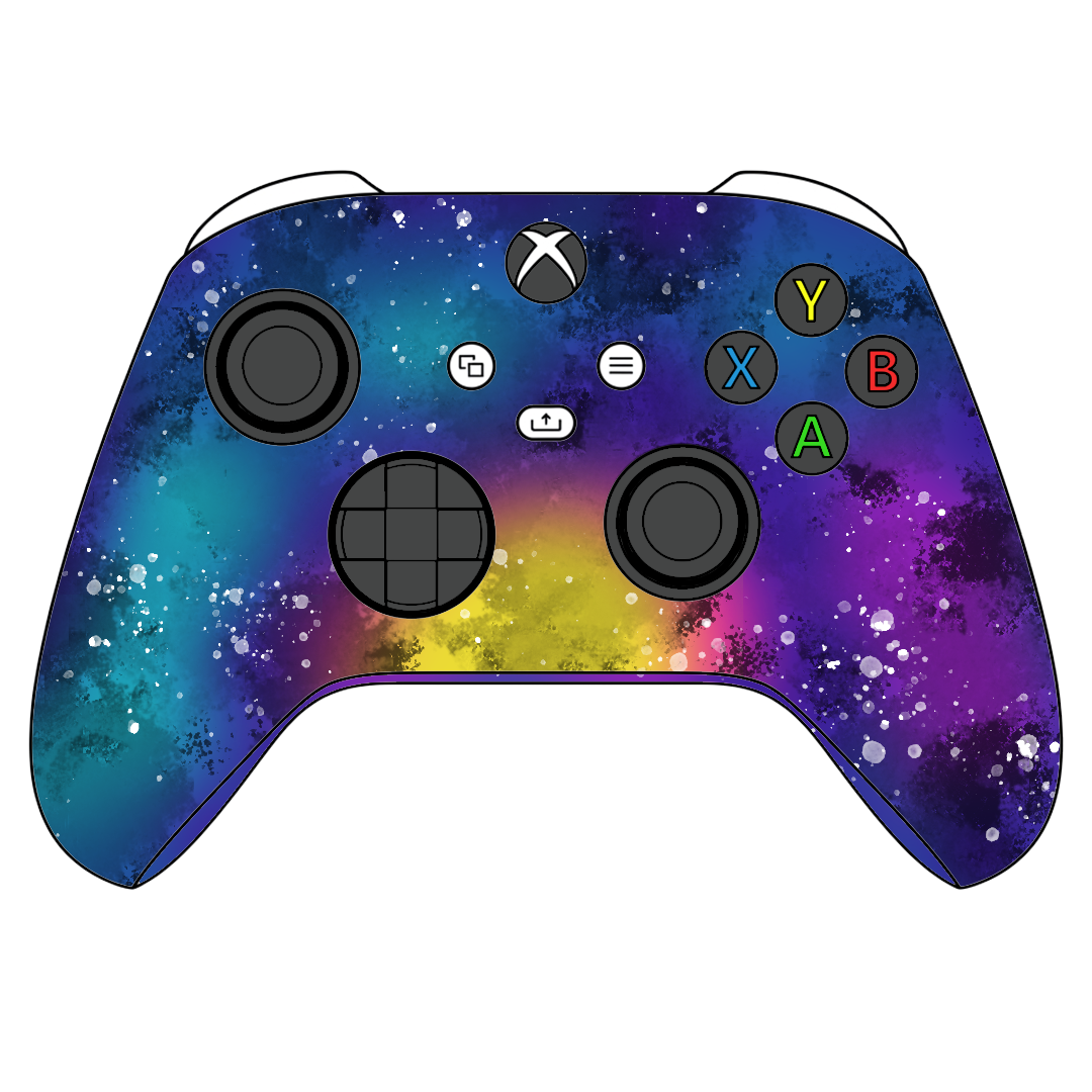 Custom Airbrushed Controller Microsoft Xbox Series X - Xbox One S - Galaxy Space Stars Universe