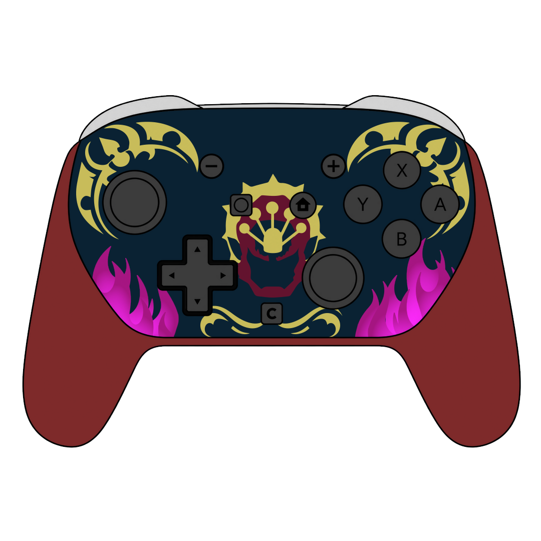 Custom Airbrush Painted Controller Nintendo Switch 2 Two - SSBU Smash Bros Anime LoZ Villain Legend of Zelda Evil