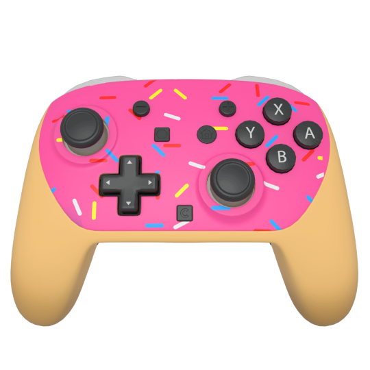 Custom Airbrush Painted Controller Nintendo Switch 2 Two - Glazed Fresh Donut Homer Food Pastry Sprinkles Pink