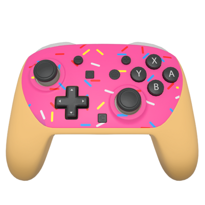 Custom Airbrush Painted Controller Nintendo Switch 2 Two - Glazed Fresh Donut Homer Food Pastry Sprinkles Pink