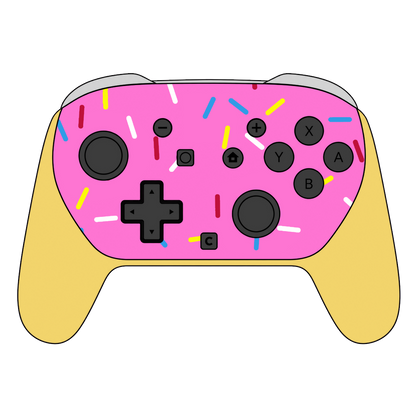 Custom Airbrush Painted Controller Nintendo Switch 2 Two - Glazed Fresh Donut Homer Food Pastry Sprinkles Pink