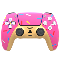 Custom Airbrushed Controller Sony Playstation 5 PS5 - Glazed Fresh Donut Homer Food Pastry Sprinkles Pink