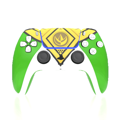 Custom Airbrushed Controller Sony Playstation 5 PS5 - Power Rangers Morphin Time Green