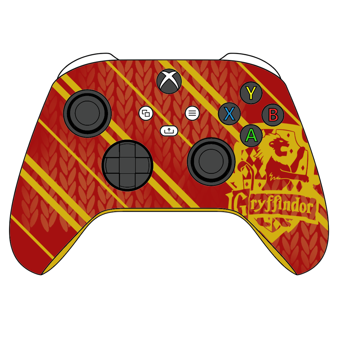 Custom Airbrush Controller Microsoft Xbox Series X - Xbox One S - Harry Potter House Gryffindor