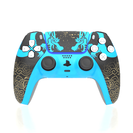 Custom Airbrush Painted Controller Sony PlayStation 5 PS5 - Hanzo Shimada Brothers Overwatch Sniper Eye of the Dragon Japanese FPS First Person Shooter