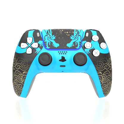 Custom Airbrush Painted Controller Sony PlayStation 5 PS5 - Hanzo Shimada Brothers Overwatch Sniper Eye of the Dragon Japanese FPS First Person Shooter