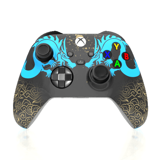 Custom Airbrush Controller Microsoft Xbox Series X - Xbox One S - Hanzo Shimada Brothers Overwatch Sniper Eye of the Dragon Japanese FPS First Person Shooter
