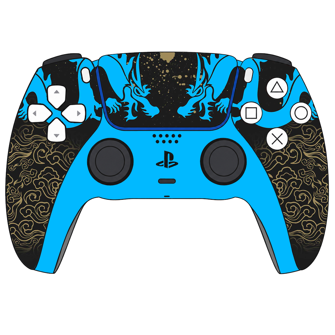 Custom Airbrush Painted Controller Sony PlayStation 5 PS5 - Hanzo Shimada Brothers Overwatch Sniper Eye of the Dragon Japanese FPS First Person Shooter