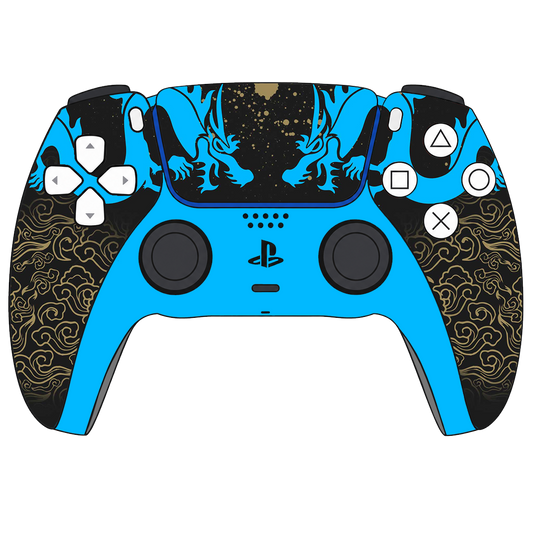 Custom Airbrush Painted Controller Sony PlayStation 5 PS5 - Hanzo Shimada Brothers Overwatch Sniper Eye of the Dragon Japanese FPS First Person Shooter