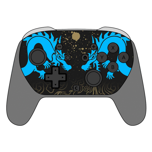 Custom Airbrush Painted Controller Nintendo Switch 2 Two - Hanzo Shimada Brothers Overwatch Sniper Eye of the Dragon Japanese FPS First Person Shooter