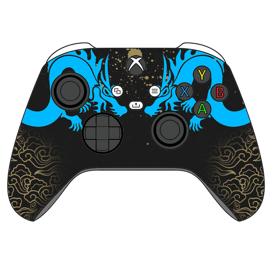 Custom Airbrush Controller Microsoft Xbox Series X - Xbox One S - Hanzo Shimada Brothers Overwatch Sniper Eye of the Dragon Japanese FPS First Person Shooter