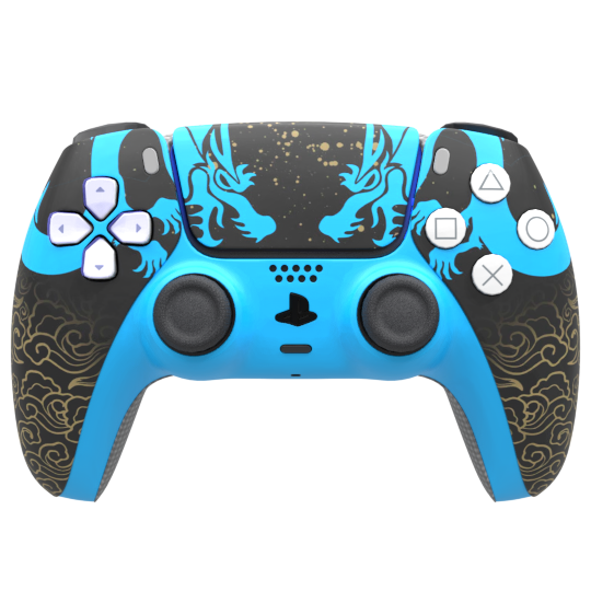 Custom Airbrush Controller Sony Playstation 5 PS5 - Hanzo Shimada Brothers Overwatch Sniper Eye of the Dragon Japanese FPS First Person Shooter