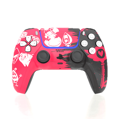 Custom Airbrush Painted Sony PlayStation 5 PS5 - Hasbin Hotel Heavenbound Demons Angels Cute Rubber Ducky