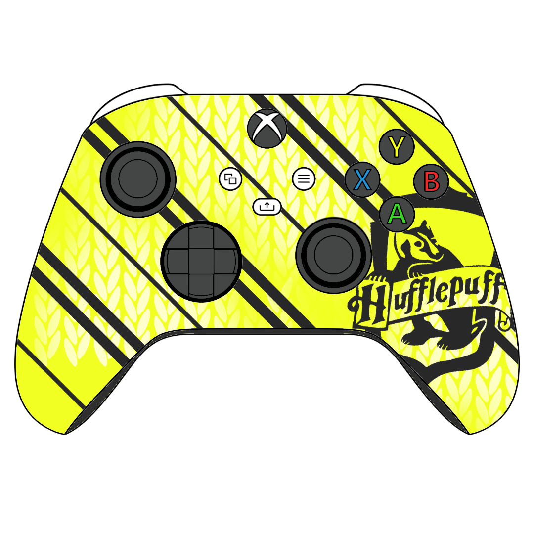 Custom Airbrushed Controller Microsoft Xbox Series X - Xbox One S - Harry Potter House Hufflepuff