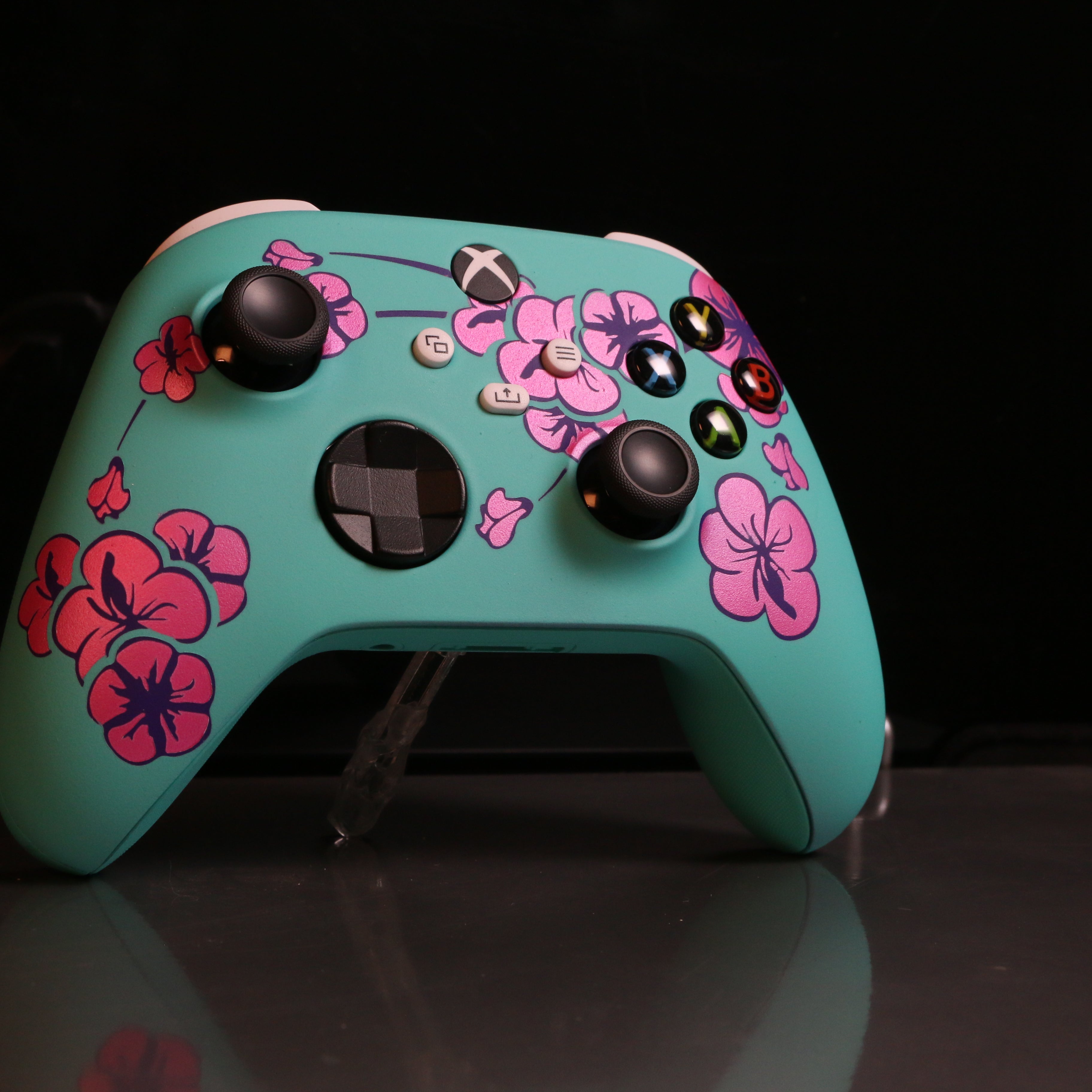 Custom Airbrush Painted Controller Microsoft Xbox Series X  XSX- Green Tea Sad Boy Boi Cherry Blossom Pink Teal Can 99 Cents 