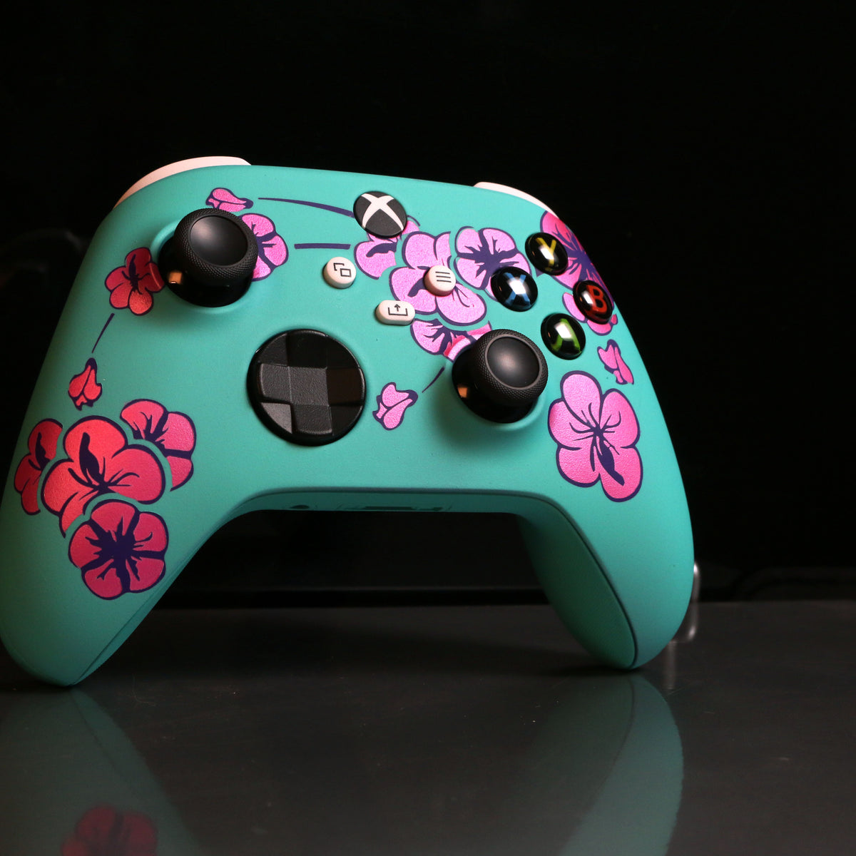 Custom Airbrush Painted Controller Microsoft Xbox Series X  XSX- Green Tea Sad Boy Boi Cherry Blossom Pink Teal Can 99 Cents 