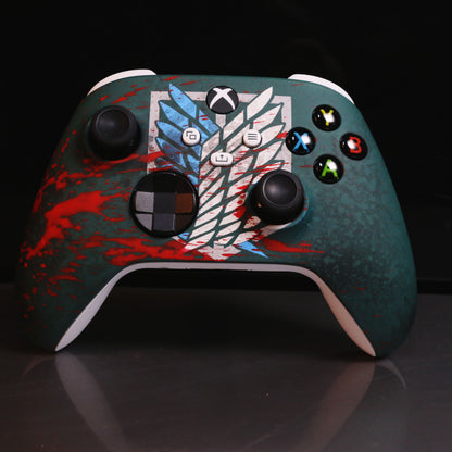 Custom Airbrush Controller Microsoft Xbox Series X - Xbox One S - Anime Attack On Titan Scouting Legion