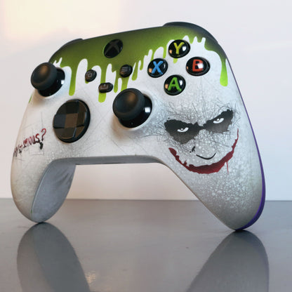 Custom Airbrush Controller Microsoft Xbox Series X - Xbox One S - Why So Serious Joker Drip Bat Man
