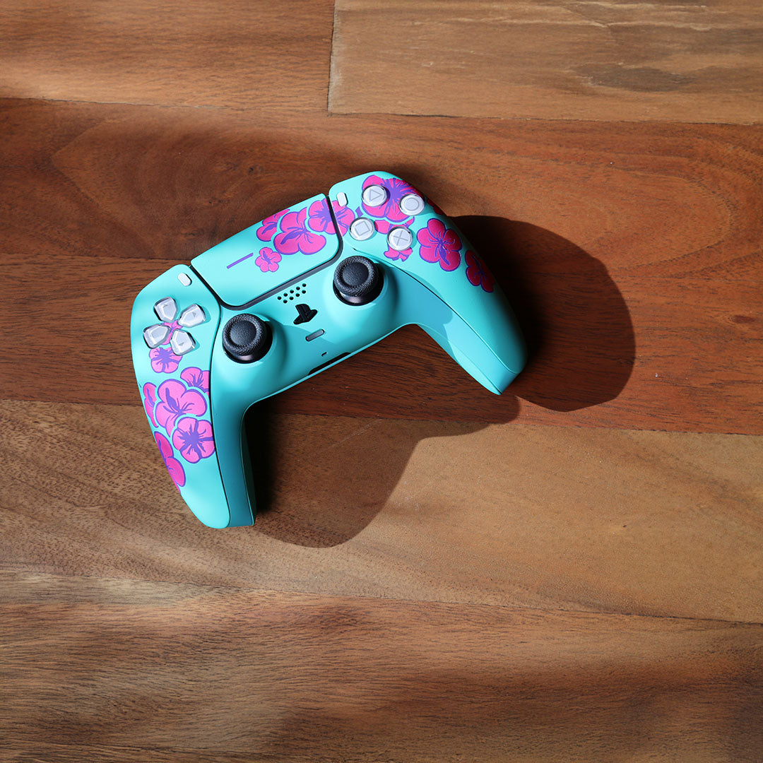 Custom Airbrush Painted Sony PlayStation 5 PS5 - Green Tea Sad Boy Boi Cherry Blossom Pink Teal Can 99 Cents 