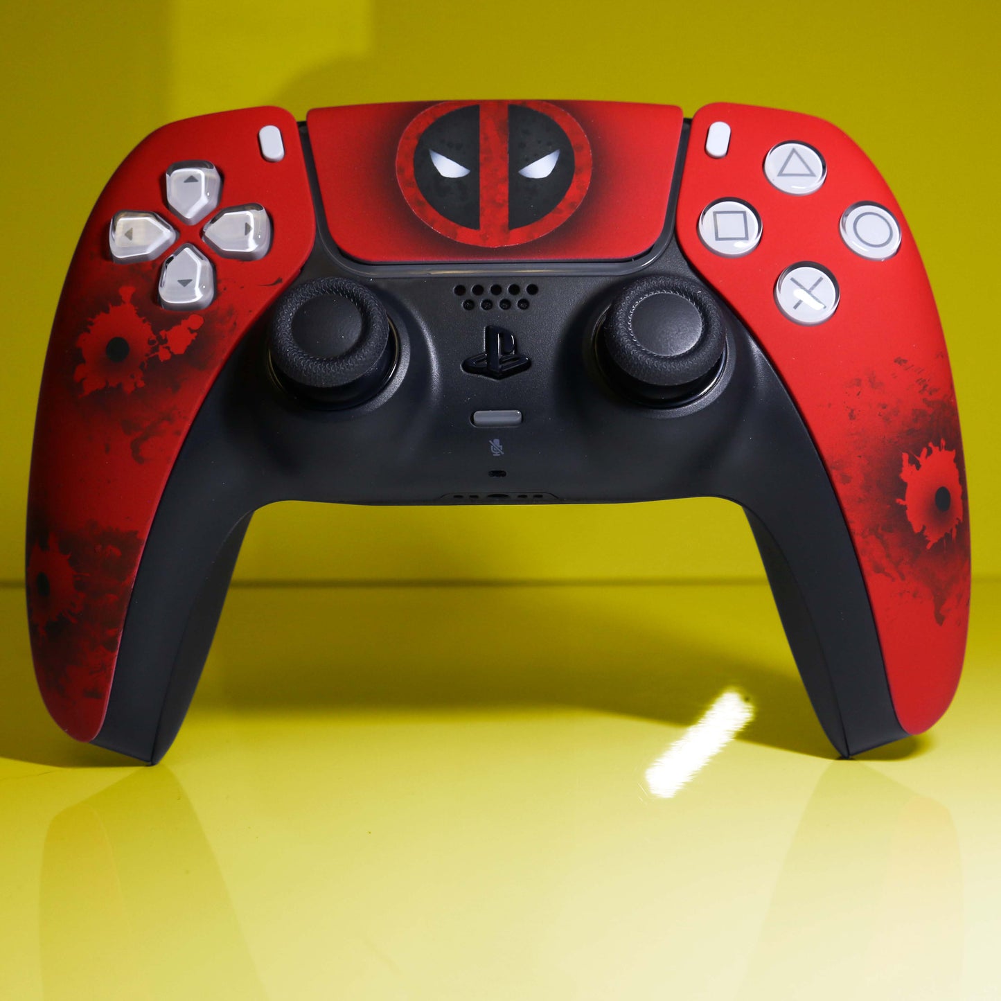 Custom Airbrush Painted Sony PlayStation 5 PS5 - Maximum Effort Deadpool Merc With A Mouth