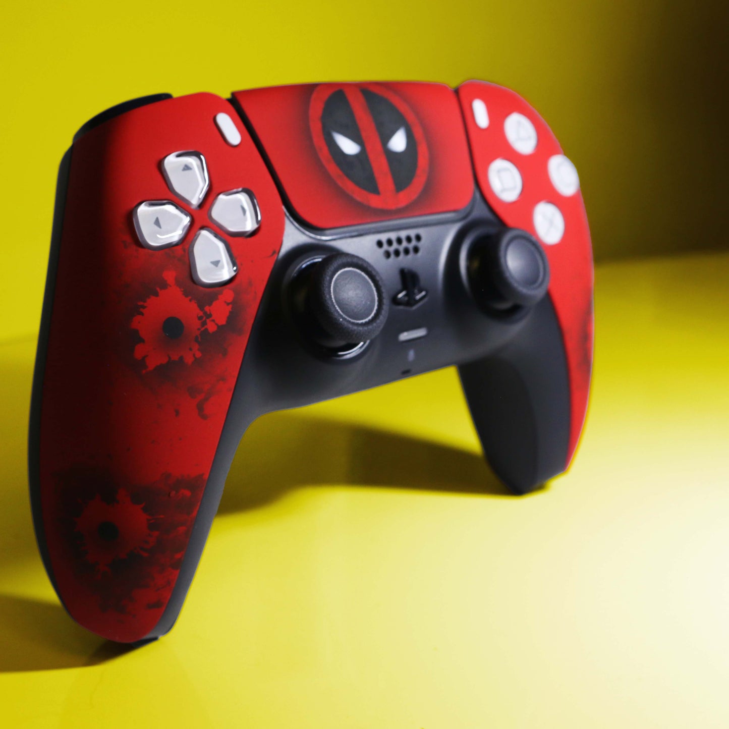 Custom Airbrush Painted Sony PlayStation 5 PS5 - Maximum Effort Deadpool Merc With A Mouth